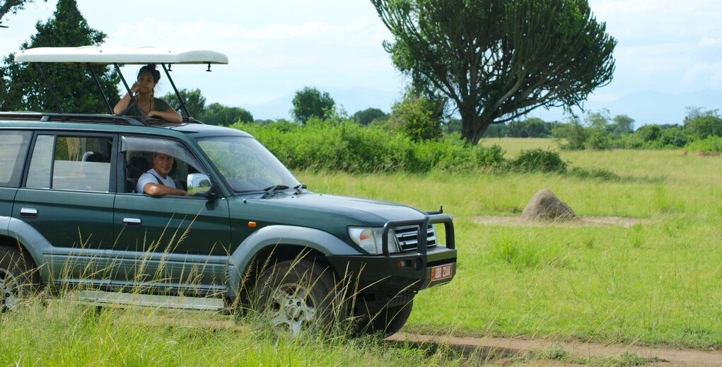 tx car hire uganda with popup roof feature in game drive