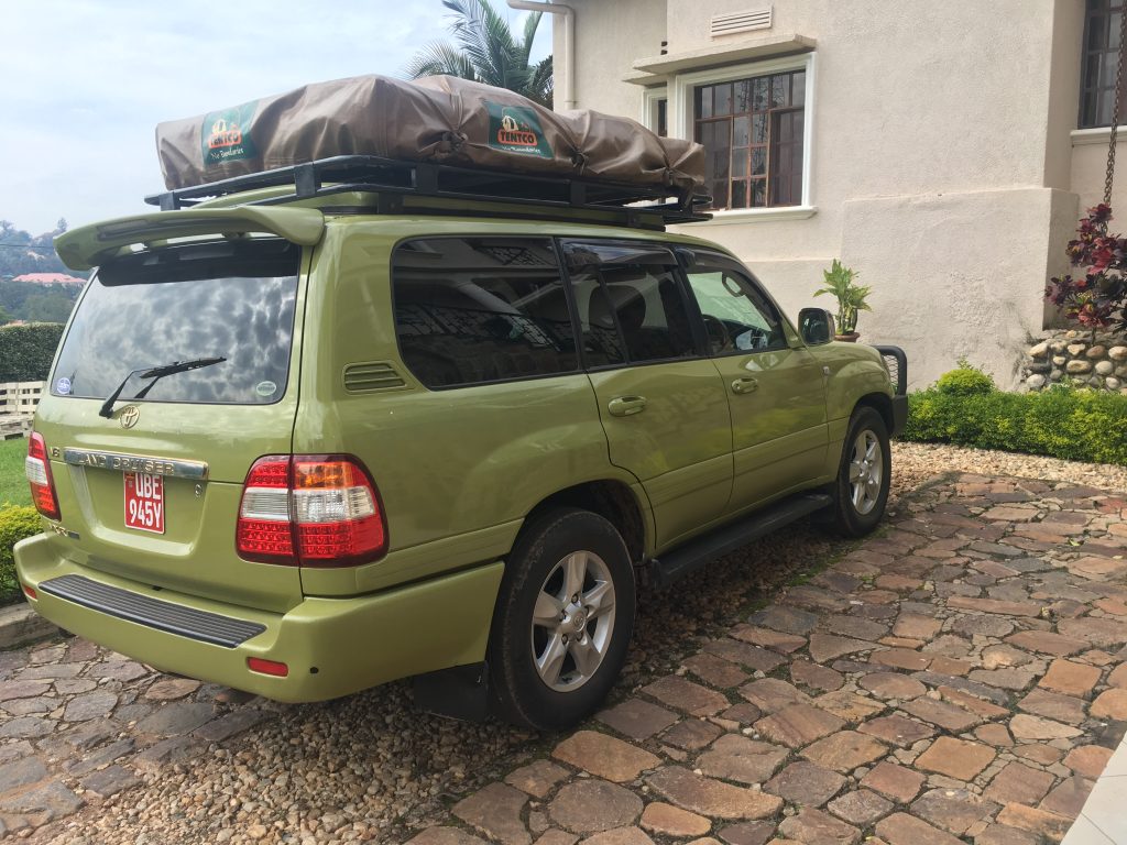 4x4 land cruiser rental uganda with tent on top