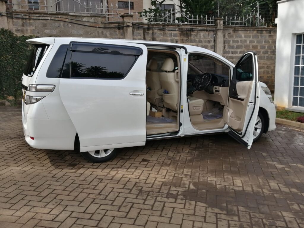 toyota alphard hire in uganda with sliding doors open