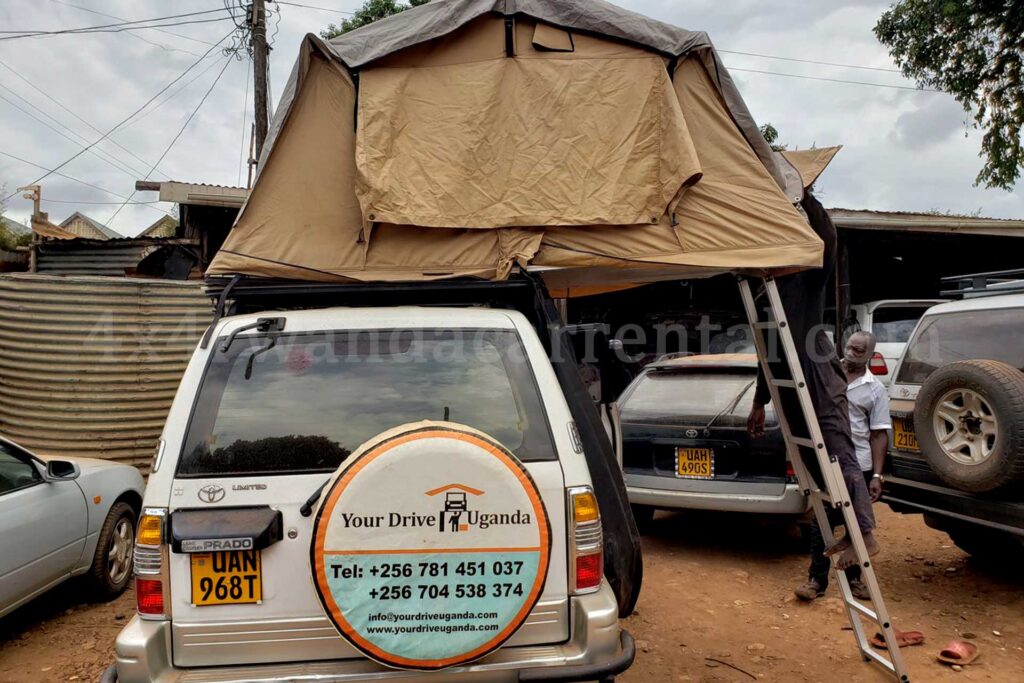 land cruiser prado TX with a rooftop tent for self drive safaris